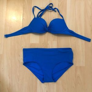 Aerie Royal Blue Bikini, Push-up Sz 34A / Small
